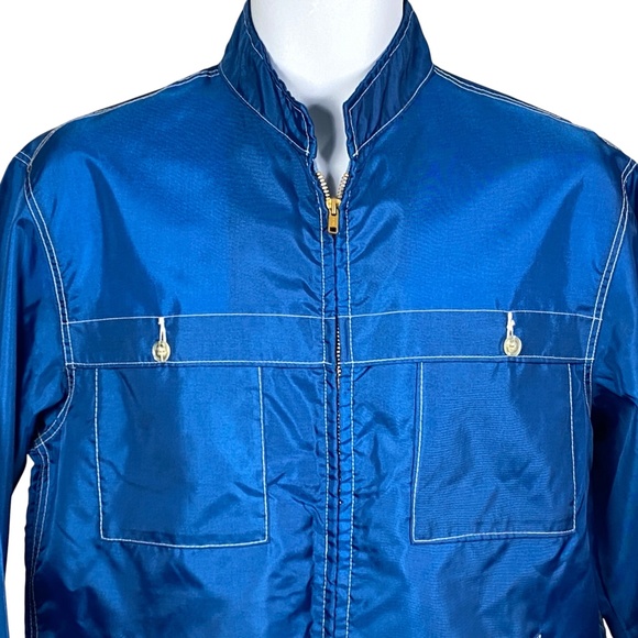 Vintage Sears Oakbrook Sportswear Windbreaker Jacket Mens Size 40 Blue Full Zip - Picture 2 of 6